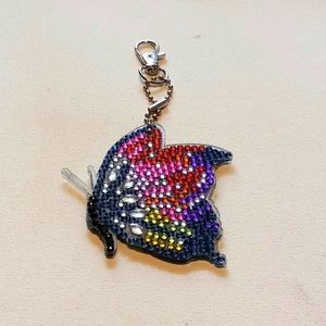 Blingy Dark Blue Multicolored Butterfly Keychain